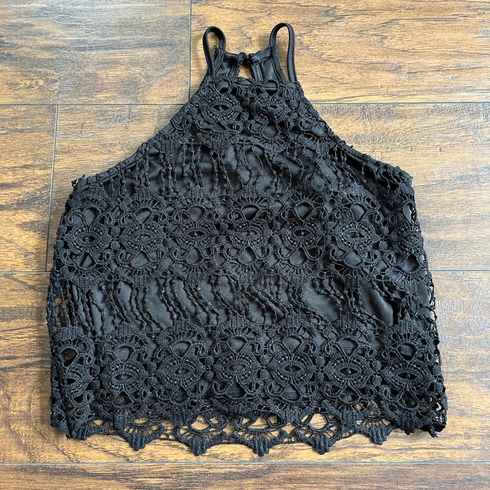 Black charlotte russe crop top, size M